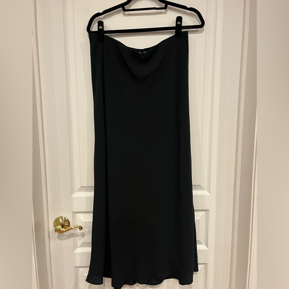 Abercrombie Faux Silk Maxi Skirt in Black (L)